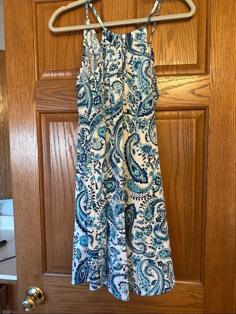 Blue Paisley Spaghetti Strap Sundress